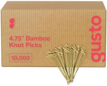 Comfy Package [Case of 10,000] Bamboo Knot Picks - 4.75 Inch Cocktail Picks, Appetizer Skewers, & Toothpicks for Appetizers, Fruits, Sandwiches