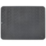 S&T Heavy Duty Silicone Drying Mat, Large 12" x 16", Gray