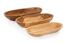 ANDALUCA Teak Wood Decorative Wood Bowl (Set)