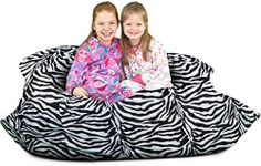 ULTIMATE SACK Bean Bag Floor Pillow, Oversize Bean Bag Pillow, Comfy Chair Bean Bag Couch Lounge Sofa Loveseat Furniture | Zebra Print Fur