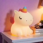 Night Light for Kids, Silicone LED Touch Toddler Lamp Rechargeable Unicorn Lamp with 3 Speed Adjustable Lights, Nightlight for Feeding Room Bedside Decor