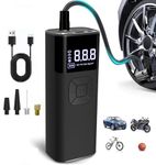 JD RG 2.0 Rechargeable Tyre Inflator with 160 PSI Pressure, 6000 mAh Battery,Preset Modes, Digital Display, Flashlight Torch, Air Pump Compressor for Football,Car Tyre, Bike Tire, Cycle Tire