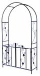 Woodside Decorative Metal Garden Arch With Gate Outdoor Climbing Plants Archway, 214 x 110cm