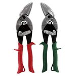 Midwest Special Hardness Aviation Snip - Left and Right Cut Offset Stainless Steel Cutting Shears with Forged Blade & KUSH'N-Power Comfort Grips - MWT-SS6510C
