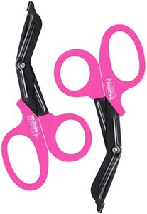 Madison Supply Medical Scissors, EMT and Trauma Shears - 7.5 Inch Premium Quality Stainless Steel Bandage Scissors - Fluoride-Coated with Non-Stick Blades - 2 Pack (Pink)