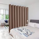 NICETOWN Noise Barrier Room Dividers Blind Screens Partitions, Home Decor Floor to Ceiling Divider Room Curtain for Shared Space, Office, Loft, Dorm, Hotel (1 Pcs, 9 feet Tall x 15 feet Wide, Cappuccino)