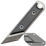 Ccanku C1146 Fixed Blade Knife,D2 Blade G10 Handle Mini Pocket Knife, EDC Tool Knife for Outdoor, Camping, Hiking, Fishing with kydex Sheath (Black)