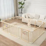 Ulnxiy Foldable Wooden Baby Playpen