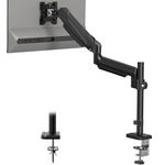 BONTEC Adjustable Single Monitor mount for 13 to 34 screens, Ergonomic Gas Spring Arm Stand with pole, weight capacity 9 kg, VESA 75/100 mm