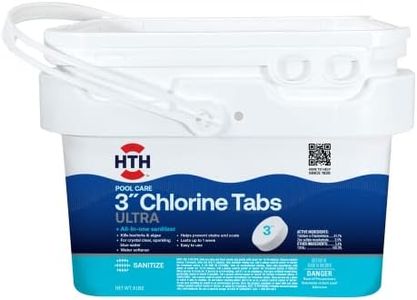 HTH 42056 Swimming Pool Care 3" Chlorine Tabs Ultra, Swimming Pool Chlorinating Sanitizer, 8lb