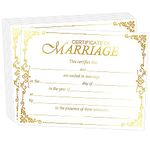 wootile Marriage Certificates with Gold Foil Edges 11 x 8.5 Inch Blank Certificate Paper Wedding Certificates Blank Wedding Certificate for Wedding Ceremony Proposals 24 Pcs (Gold)