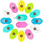 12 Pieces Mini Retractable Utility Knife Box Cutter Letter Opener Pocket Knives Colorful Mini Slides Open for Letter Small Box Opening Paper Cutting DIY Crafts (Pea)