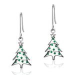 Silver Drop Earrings-925 Sterling Silver Drop Dangle Earrings, Drop Earrings for Women-Silver Christmas Tree Earrings, Dangly Earrings Christmas Jewellery Earrings Gift Xmas Jewellery Earrings