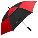 ACEIken Golf Umbrella Windproof Large 62/68 Inch, Double Canopy Vented, Automatic Open, Extra Large Oversized,Sun Protection Ultra Rain & Wind Resistant Stick Umbrellas (Black/Red, 62 inch)