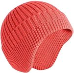 JFAN Women Men Winter Hat Ear Protection Warm Knit Hat Ear Flaps Helmet Liner Beanies for Women Men Red1 One Size