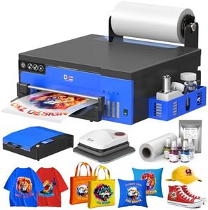 DXZ 2026 A4 DTF Printer with Roll Feeder-XP600 Doubled Printing Speed Compared to L1800 and L805,Built-in White Stirring System for DIY T-Shirt,2-Year Ink Included (Printer+Oven+Heat Press)