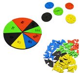 Mathworld Mathematics Learning Resources Wheel Fraction Circles Montessori Manipulatives Teaching Aid Kit for Kids -Set of 72 Pieces Montessori