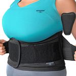 AVESTON Back Brace for Lower Back Pain Relief 6 ribs Belt with Lumbar Pad Support for Men/Women Light Thin Orthopedic Rigid Adjustable Brace Herniated Disc - Size 40 – 51 Inch Around Belly