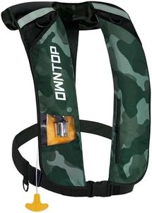 Owntop Inflatable Swim Vest Automatic for Adults, Highly Visible Manual Swim Jacket with 24g CO2 Cartridge, Low Profile for Kayak, Fishing, Paddle Sports, Camo Green
