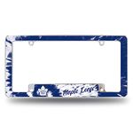 Rico Industries NHL Toronto Maple Leafs Tie Dye 12" x 6" Chrome All Over Automotive License Plate Frame for Car/Truck/SUV