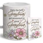 LOTWATEGO Grandma Gifts - Grandma Mug - Only The Best Grandmas Get Promoted To Great Grandma - Grandma Coffee Mug For Mother's Day, Christmas, Birthday Gifts - Mother's Day Mug From Child, Grandkids