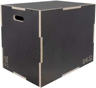 Fitvids 3 in 1 Non-Slip Wooden Plyo Box Plyometric Box Jumping Exercise, 20x24x30 Inches, Gray