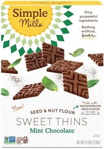 Simple Mills Sweet Thins Cookies, Seed and Nut Flour, Mint Chocolate - Gluten Free, Paleo Friendly, Healthy Snacks, 4.25 Ounce (Pack of 1)