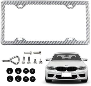 Plate Jade 100% Real 3k Twill Weave Carbon Fiber Car License Plate Frame, 4 Holes, UV Protection, Front Rear Universal Man Woman Fit USA Canada Mexico Standard Size tag Holder (Silver)
