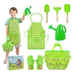 Jardineer Kids Gardening Set Metal – Durable Kids Gardening Tools, Unique Toddler Gardening Set, 7Pcs Kids Garden Tools Set Combo Pack