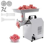 Hakka Electric Meat Grinders Sausage Maker Commercial 735W Heavy Duty Stainless Steel Meat Mincer 150kg/h with Nozzles Attachment (TC12)