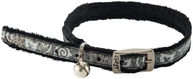 Rogz Sparklecat Reflective Pin Buckle Cat Collar Black Small with Safety Elastic