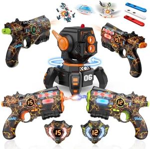 VATOS Rechargeable Infrared Laser Tag Set with Projector, 2 Players Toy Gun of Projector with Digital LED Score Display, 2.4GHz Real-time Data SYNC, Perfect Family Activity Toy for Kids,Teens,Adults