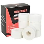 White Athletic Sports Tape Strong Easy Tear NO Sticky Residue BEST TAPE for Athlete & Medical Trainers. PERFECT on bat, Lacrosse/Hockey stick, Lifters, Climbers & Boxing 1.5" x 32.8 Feet, 8 Packs