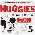 Huggies Snug & Dry Disposable Baby Diapers, Size 5, 132 Count