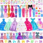 ebuddy Fashion 75 Pack Doll Clothes and Accessories DIY Play Set Including Long Wedding Dress Outfits for 11.5 inch Girl Dolls (No Doll)