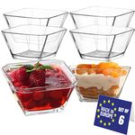 LAV Microwave Safe Glass Dessert Bowls Set of 6, 300 ml, 100% Lead Free Stackable Glass Bowls, Salad Bowls, Pudding Bowls, Glass Dessert Dishes, Glass Fruit Bowls, Sauce Bowls, Side Bowls