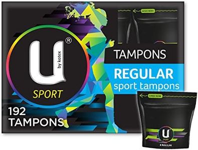 U by Kotex Sport Tampons Regular 192 Count (12 x 16 Pack) - Packaging May Vary