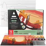 ARTEZA Paint by Number for Adults, 12x16 Inches, 21 Pieces, Desert Paint by Numbers Kit, Comes with 1 Canvas Panel, 12 Acrylic Paint Pots, 5 Paintbrushes, Art Supplies for Home & Office Wall Decor