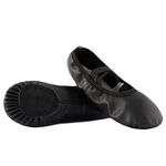 TETSUO Black Girls Ballet Shoes, Indoor Dance Flats Slippers for Kids, Toddlers Dancing, Yoga Soft