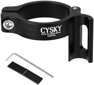 CYSKY Bike Front Derailleur Clamp 31.8mm 34.9mm, Adjustable Braze On Front Derailleur Adapter Compatible with Shimano Sram for MTB Mountain Bike Road Bicycle (Black)
