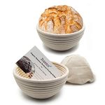 2 Pack of 7 Inch Round Brotform Banneton Proofing Baskets with Liner Bread Bowl for Baking Dough with Rising Pattern