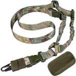 ZONSUSE Single Point Gun Strap, Rifle Sling, Airsoft Sling, Tactical Gun Belt with Shoulder Pads, with Metal Hook, Adjustable Removable, Release Flexibly, for Rifle Airsoft Shotgun (Camouflage)