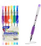 BAZIC Glitter Color Gel Pen w/Cushion Grip, 6/pack, Assorted Color