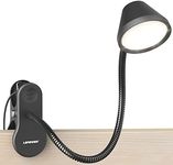 LEPOWER Clip on Light, Dimmable Book Light for Reading in Bed, 300LM Clip on Lamp, 5 Color Temperatures Clamp Light, Night Light Mode, Timer Setting, 2%-100% Brightness, for Bed, Headboard and More