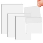 PuraQuot 200 Sheets Transparent Sticky Note Pad(4 Sizes), Clear Post It Notes, 4 Sizes Self-Stick Clear Sticky Notes Great for Computers, Desks, Refrigerators, Water Glasses, Books