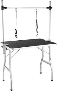 TecTake Table de Toilettage Pliante avec Double Sangle et Surface de Travail Antidérapante 402893