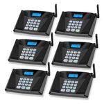 SANZUCO Intercoms Wireless for Home, Upgraded 5300ft Intercom 9 Channel 2 Code, Full Duplex Hands Free Talk Wireless Intercom System for Home Elderly Office with Auto Answer(6Packs, Black)