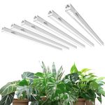 Barrina T5 Pro LED Grow Lights with Reflector Cup for Indoor Plants, 2FT 60W(6 x 10W) Full Spectrum LED Grow Light Strip, Individual Switch, Linkable, 5000K, 6 Packs