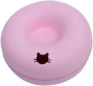 Generic Cat Cave for Multiple Cats, Cat Caves for Indoor Cats, Cat Tunnel Bed, Scratch Detachable & Washable Donut Cat Bed, Pink 60cm