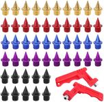 Rustark 52Pcs 1/4 Inch Track Spikes Lighter Weight Carbon Steel Spikes for Track Shoes with Spike Wrench Cross Country Spike Replacement for Track Field Sprint Sports Cross Country